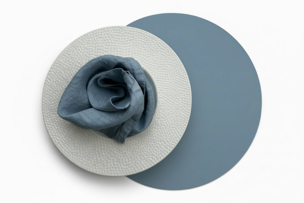 Leather Placemat Sky Blue 35cm