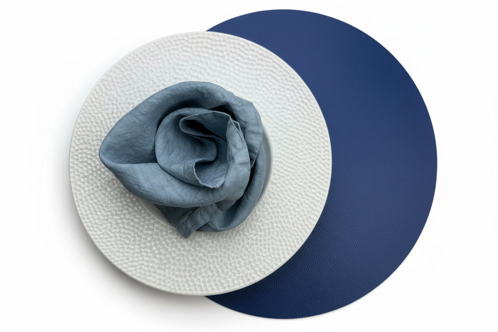 Leather Placemat Navy Blue 35cm