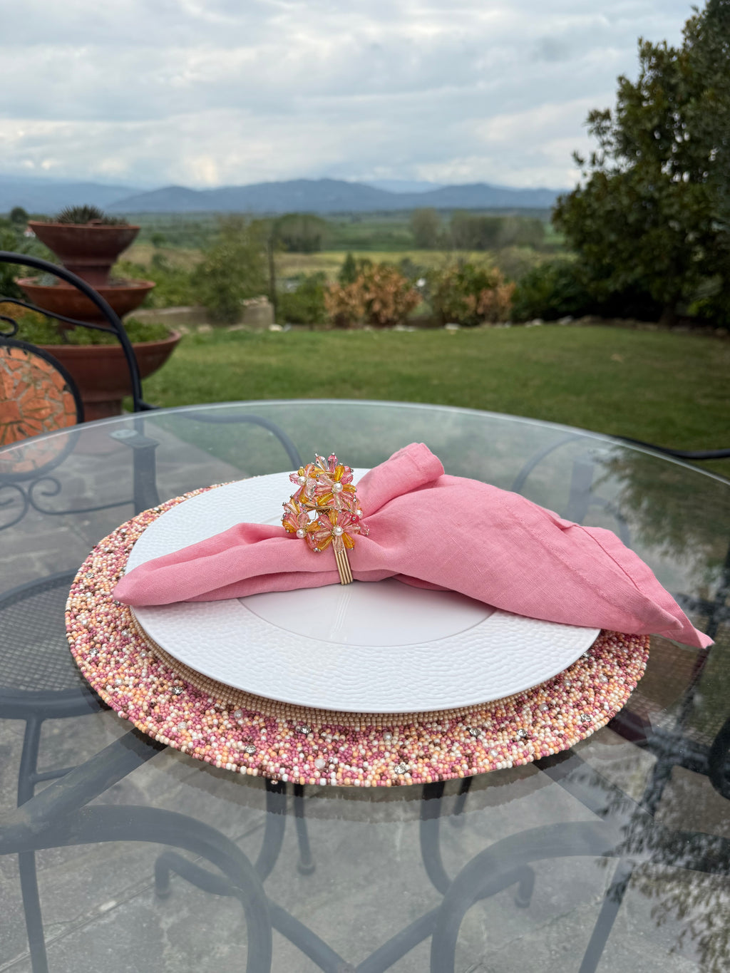 Rose Glamour Beaded Placemats