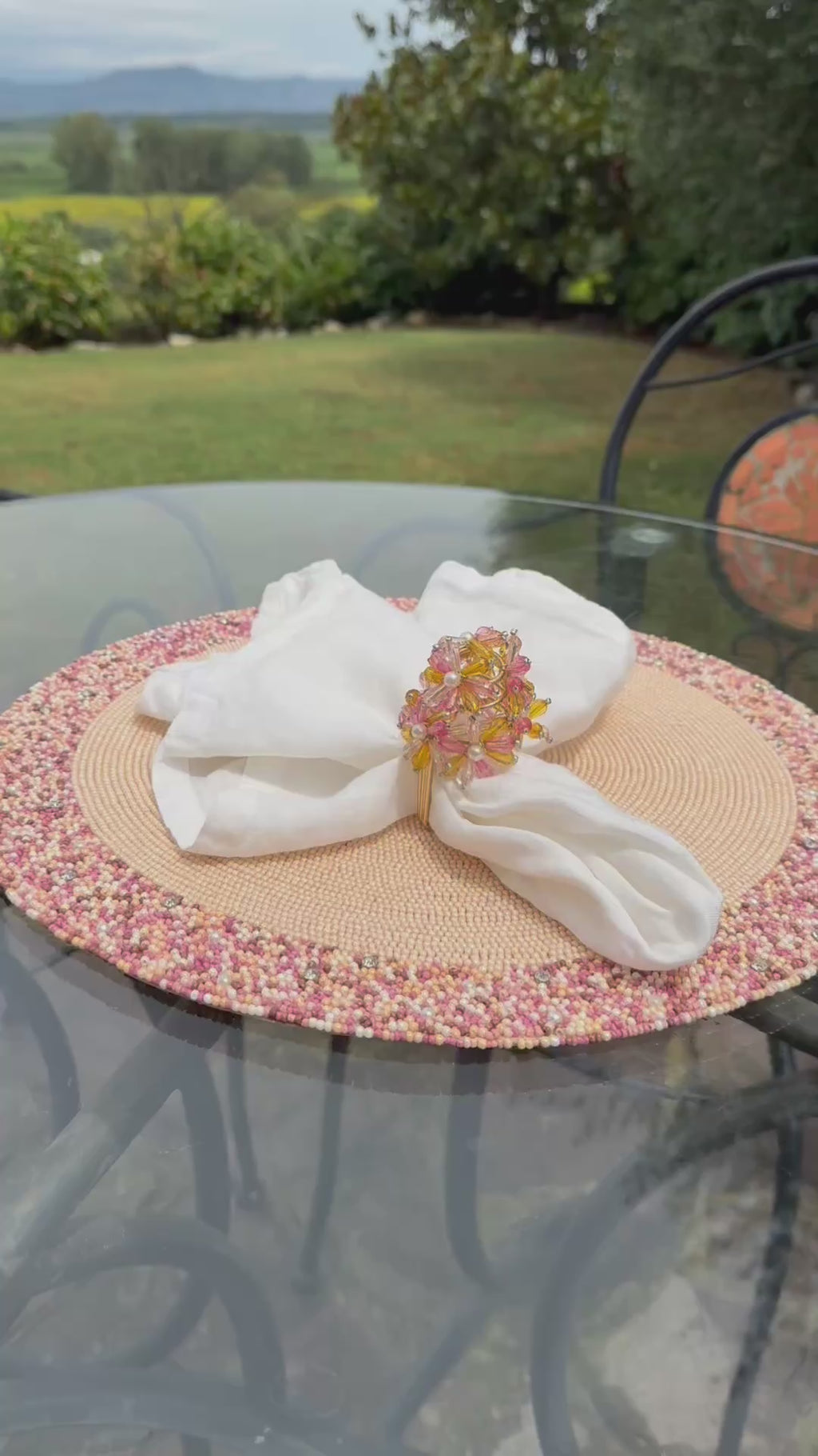 Rose Glamour Beaded Placemats