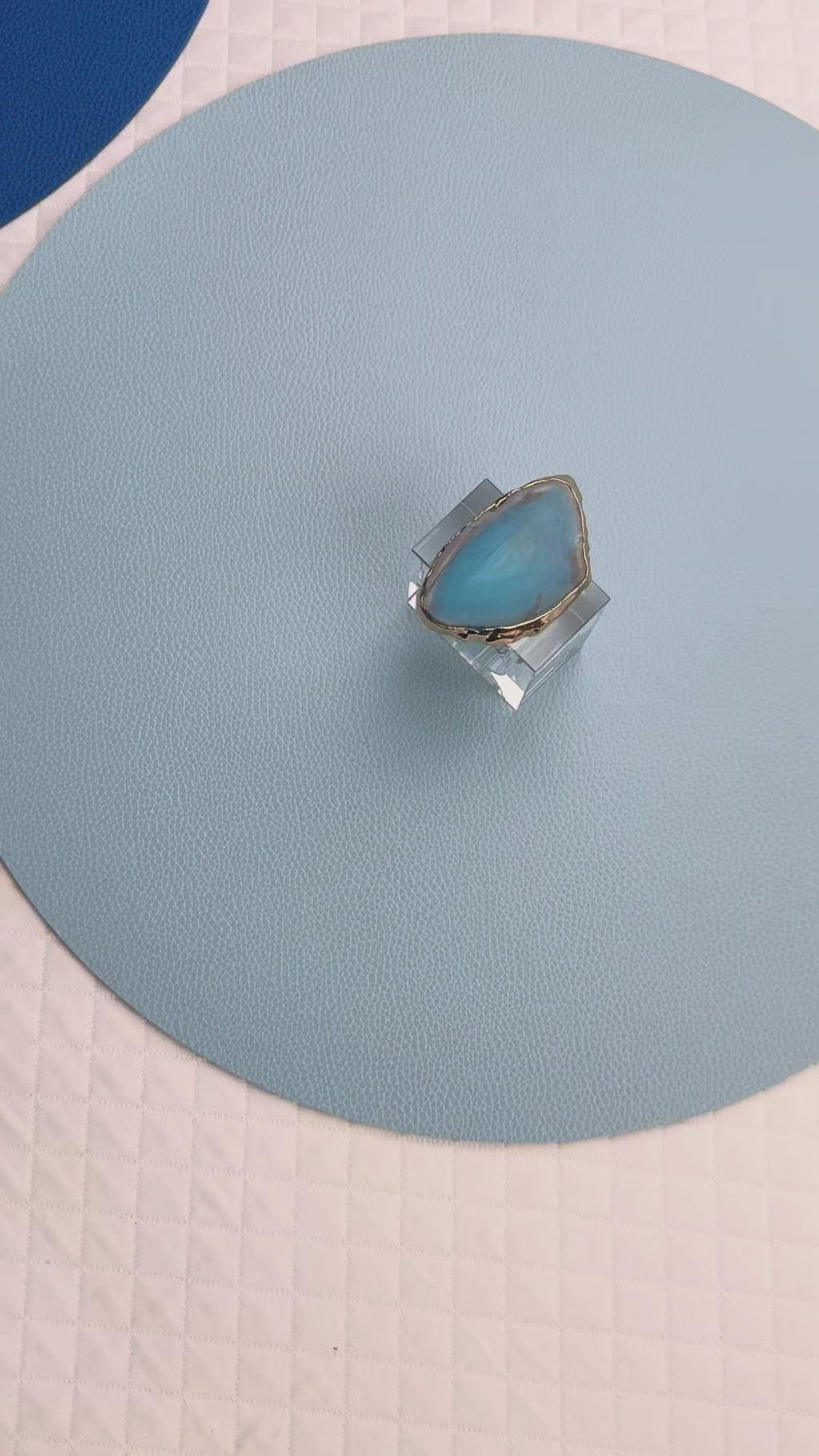 Leather Placemat Navy Blue 35cm